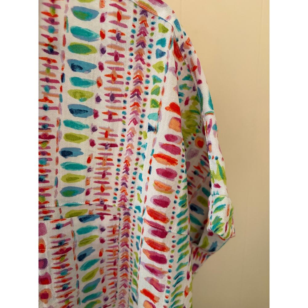 John Mark Cotton Textured Button Blouse Sz Large NWT - Picture 3 of 6